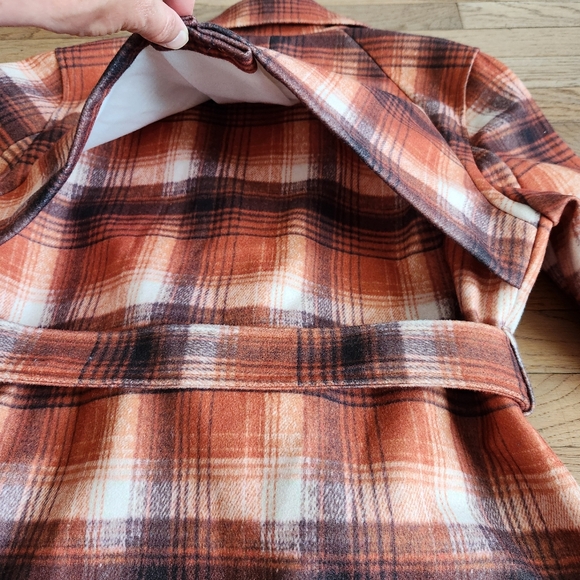 Womens NVLT ANTHROPOLOGIE Plaid Print Overcoat Size Large - Picture 5 of 8